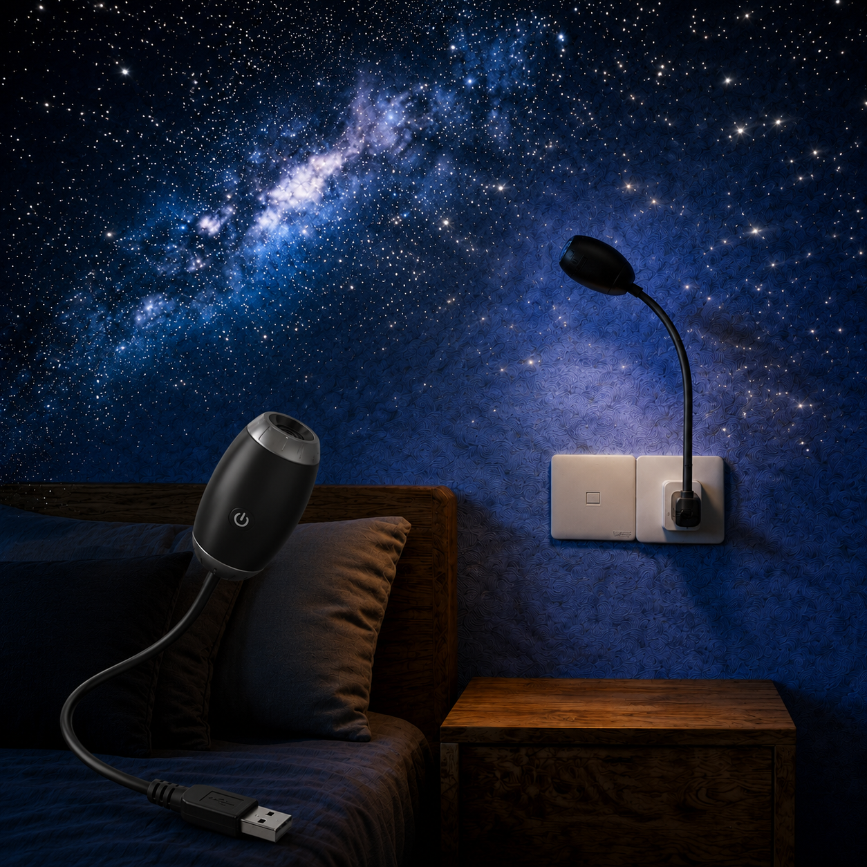 Night sky projector portable , Adjustable Brightness Control Eye‑Caring LED Night Light