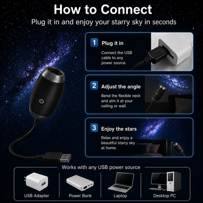 Night sky projector portable , Adjustable Brightness Control Eye‑Caring LED Night Light